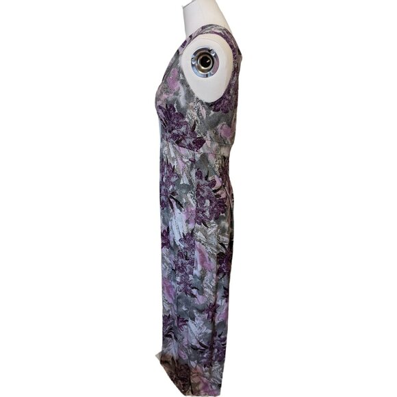 Womens Kim & Co Knit Sundress Sleeveless Maxi Dress Abstract Patterned V Neck M - Picture 4 of 8